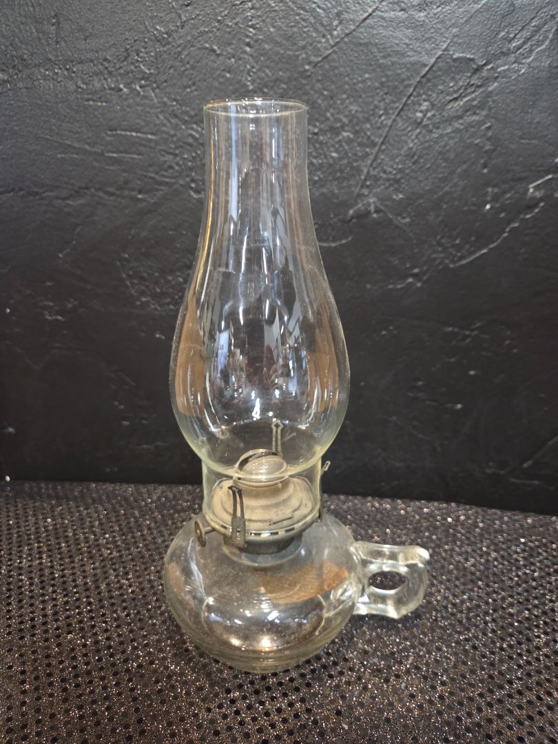 Antique Clear Glass oil Finger Lamp