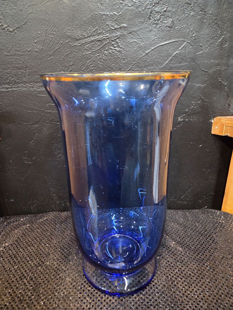Band Blown Cobalt Blue Case with Gold Trim