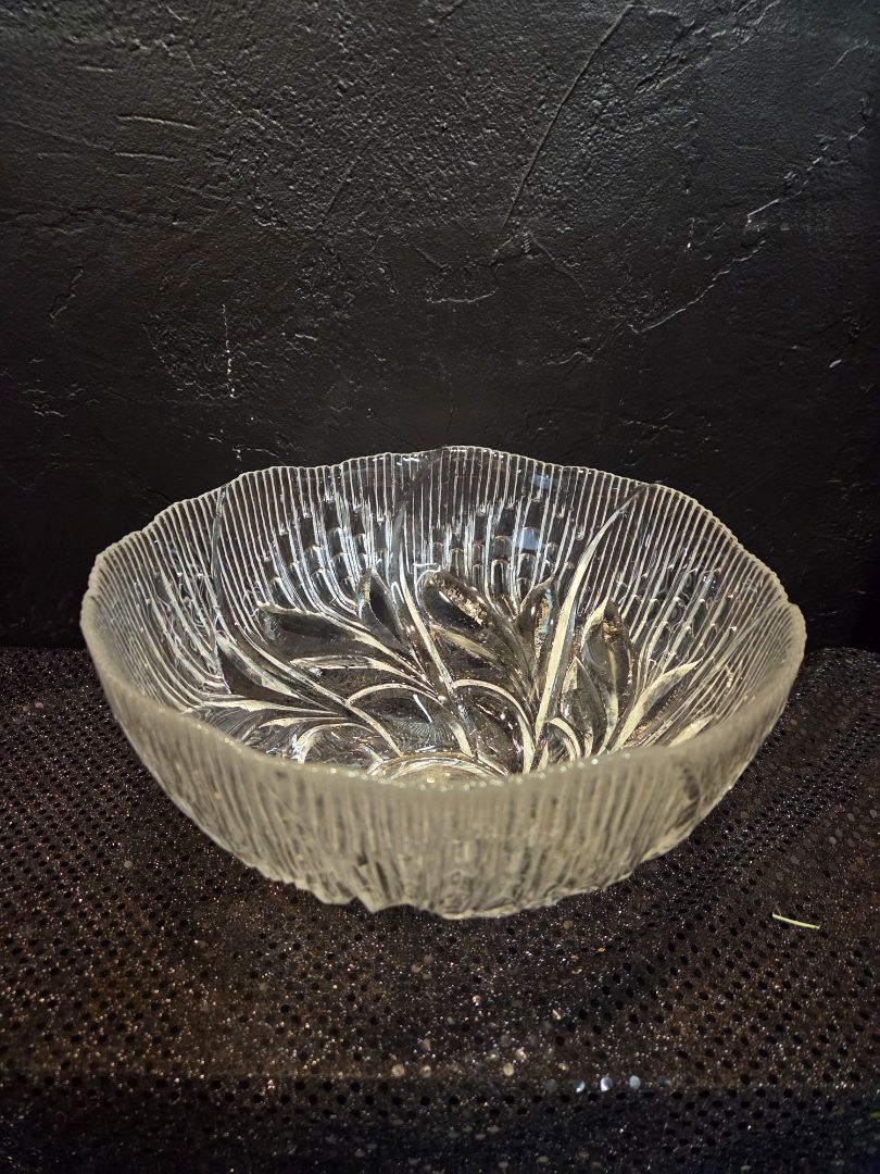 Vintage Crystal Floral Bowl