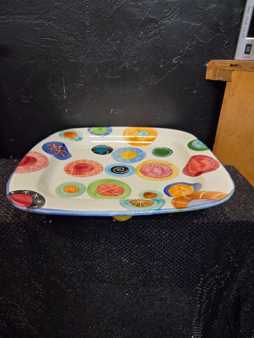 Square Platter with Dots