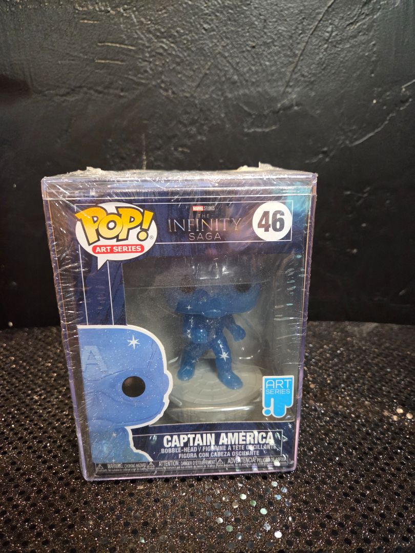 Funko POP! Marvel:INfinity Saga captain America Art Serries in Hard Protector