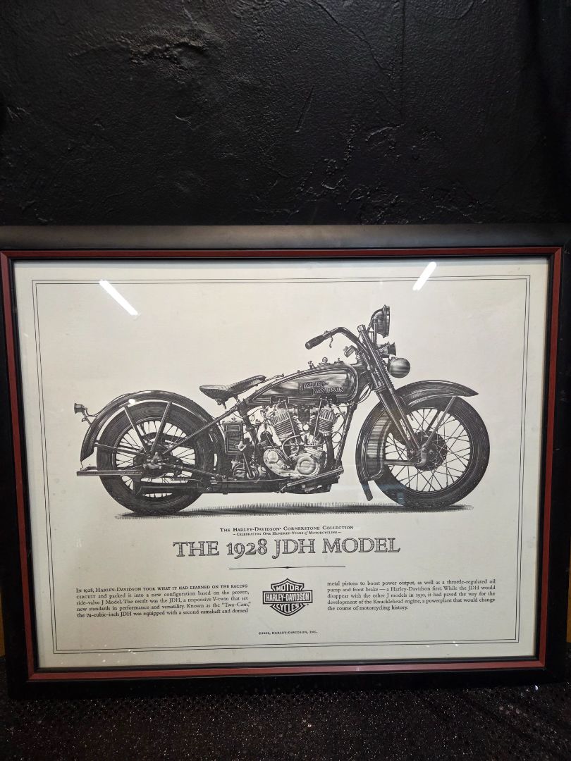 Harley Davidson Print 1928 JDH Model Framed