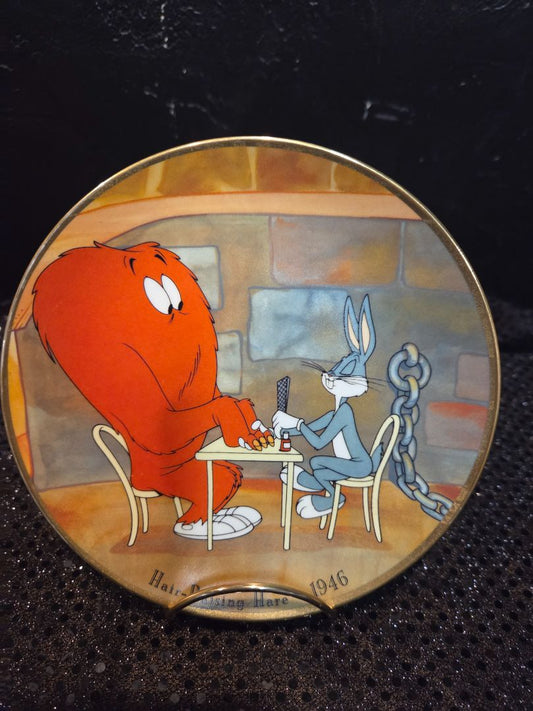 "Hair Raising Hare" Collectors Plate Featuring Bugs Bunny and Gossamer