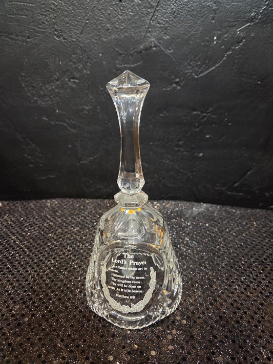 Vintage Lead Crystal Bell "The Lords Prayer"