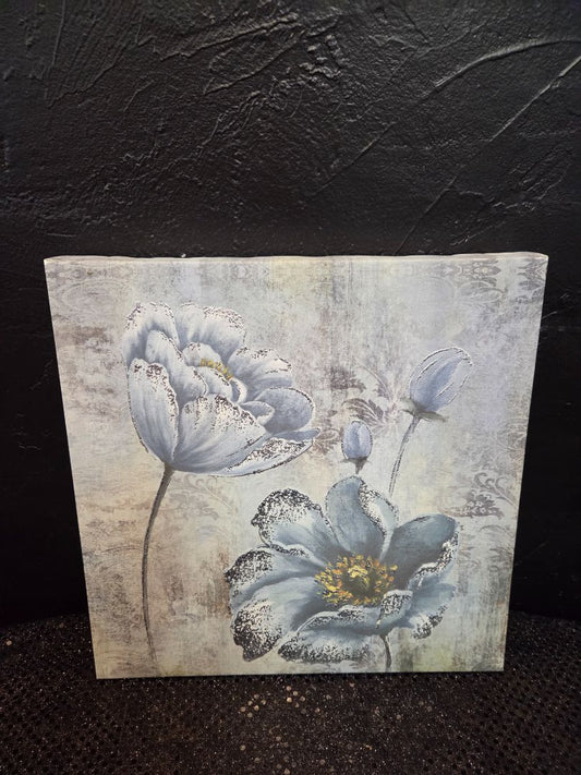 Blue flowers on Canvas