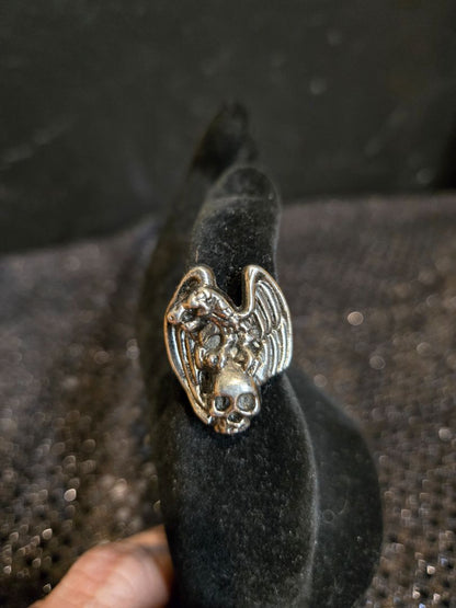 Wht bronze  Bikers eagle and skull wht bronze