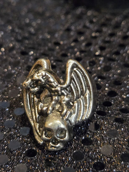 Wht bronze  Bikers eagle and skull wht bronze