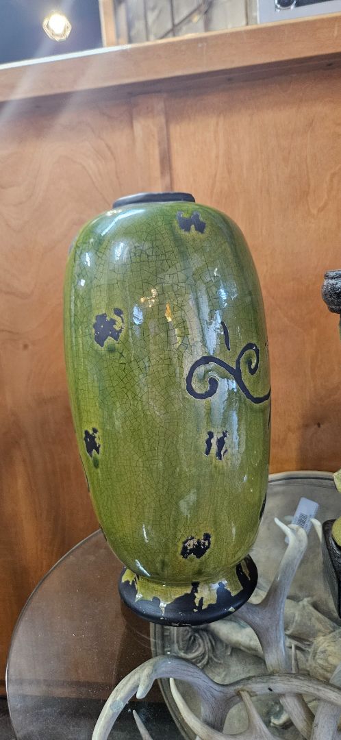 Used Green  Vase JC, large