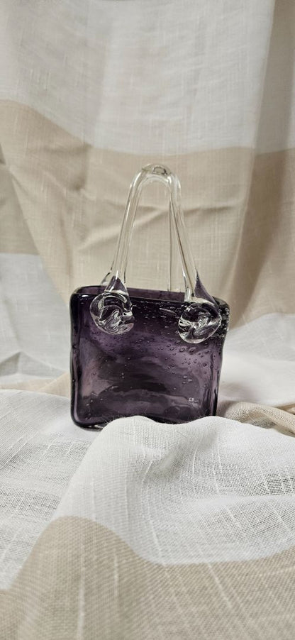 Vintage Vintage Amethyst Art Glass Purse Vase