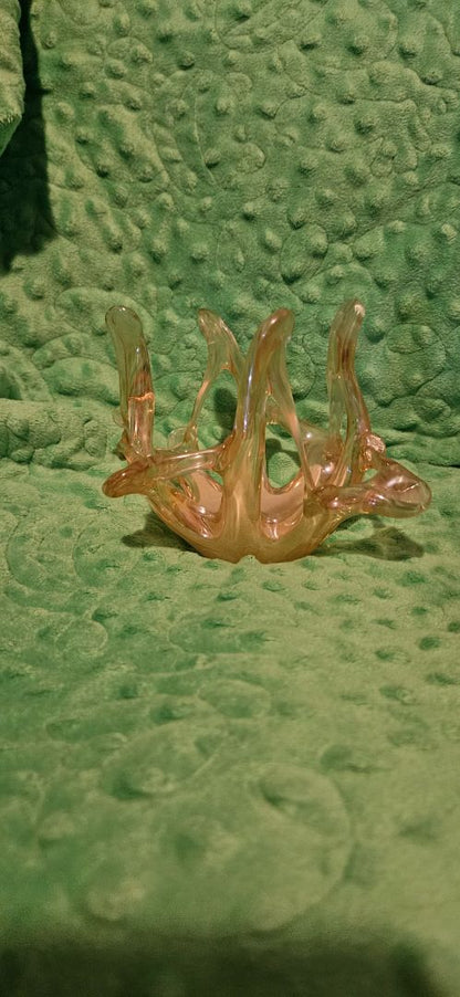 Handblown Art Glass Centerpiece Bowl Blown Glass Trinket Candy