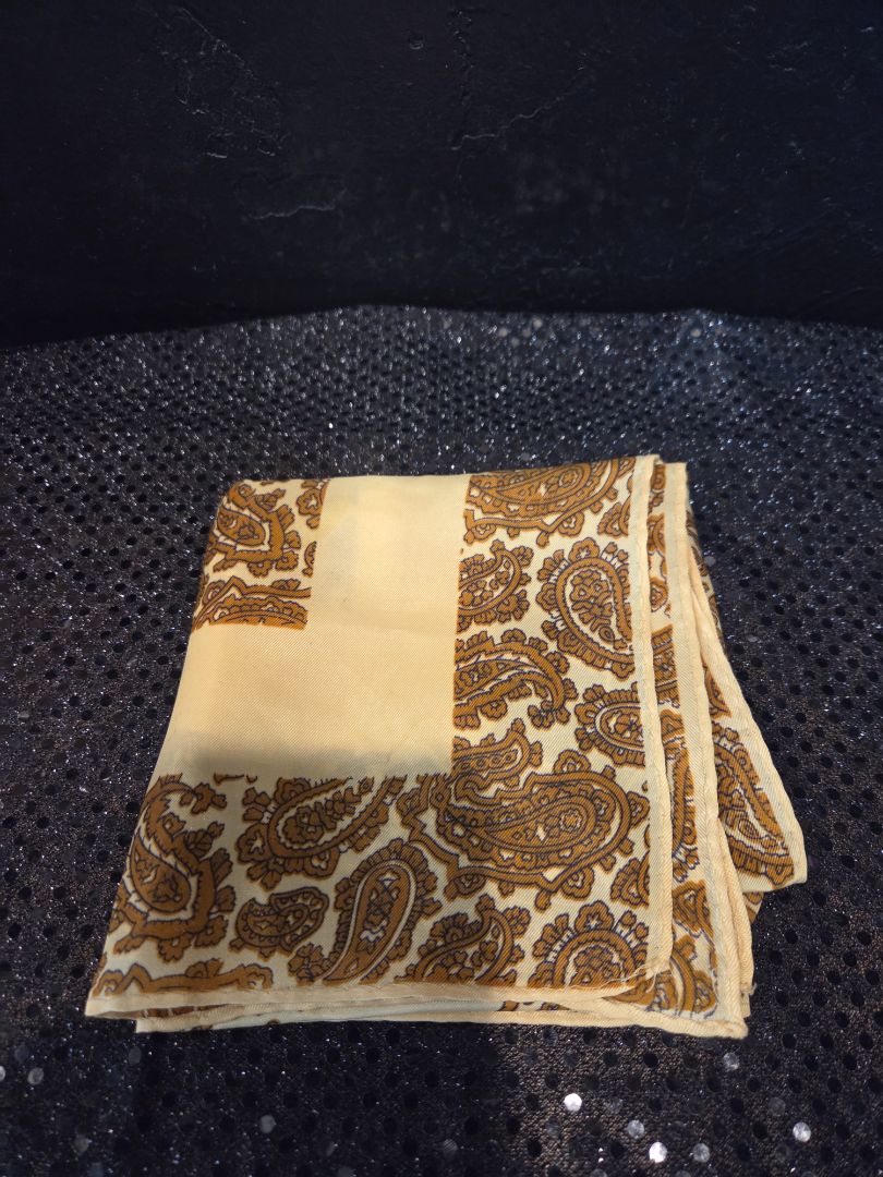 Cream and Gold Paisley Scarf