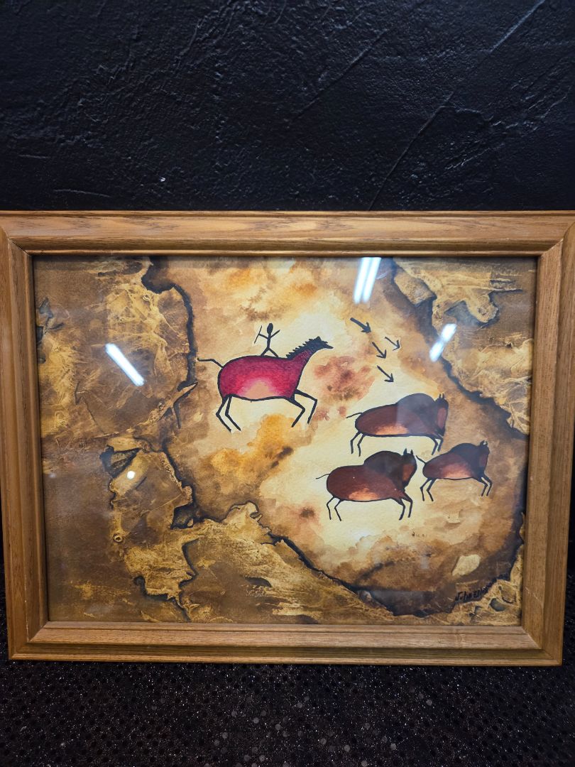 Buffalo Hunter Framed Painting