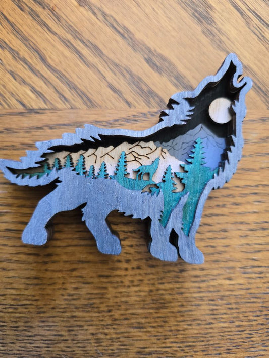 Magnets Rustic Layered Wood Wildlife