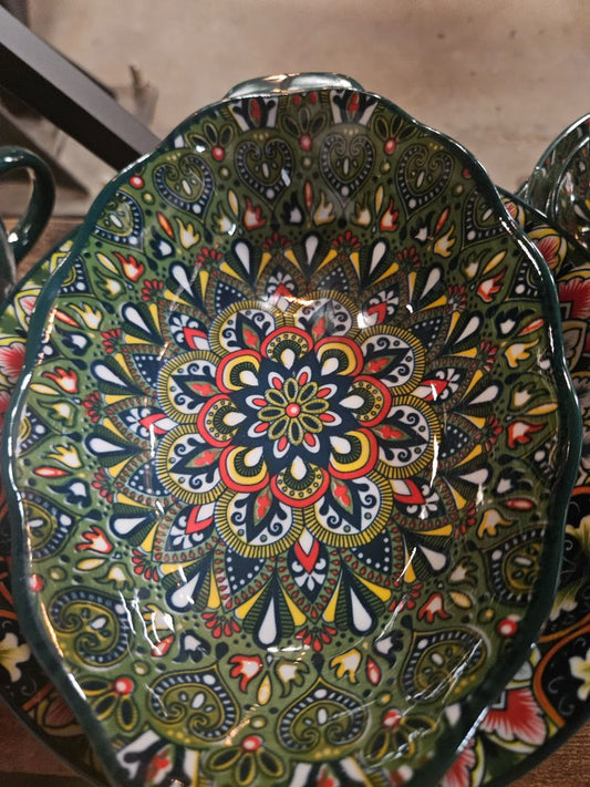 Green Vancasso Porcelain Oval bowl, Medium