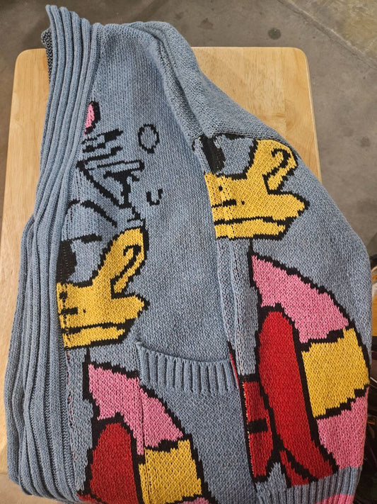 Gray Disney Donald Duck Sweater, Medium