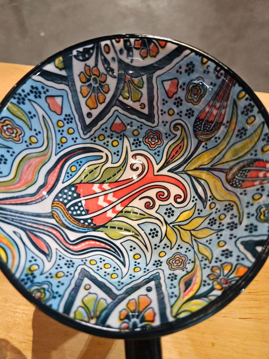 Blue w/flower Vancasso Porcelain cup