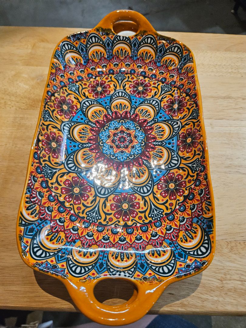 Orange Vancasso Porcelain plate, Large