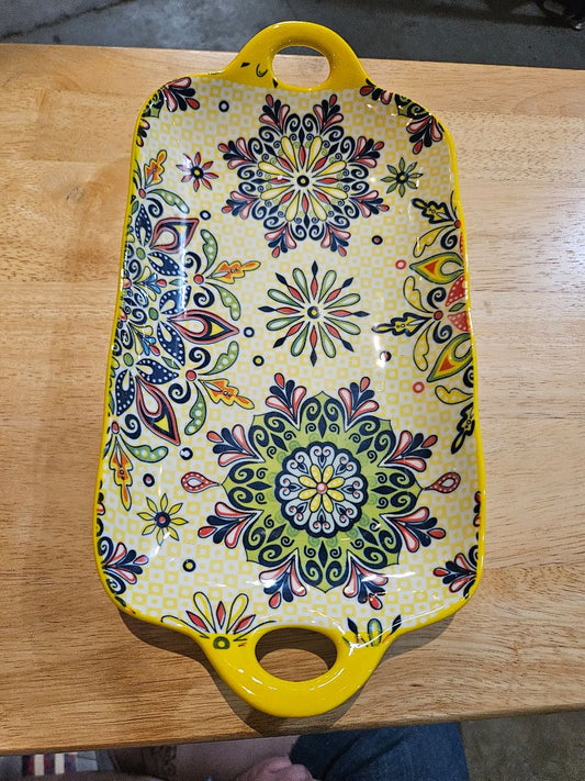 Yellow Vancasso Porcelain plate, Large