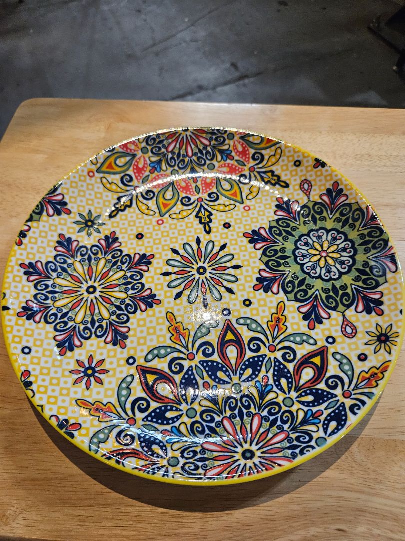 Yellow Vancasso Porcelain plate, Medium