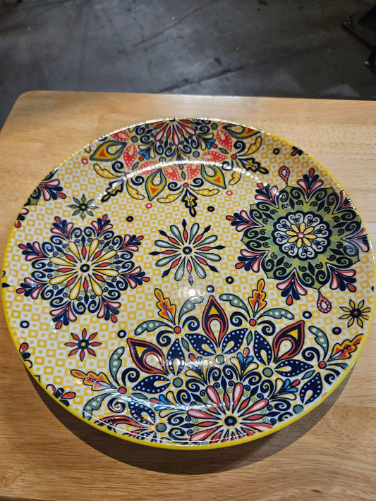 Yellow Vancasso Porcelain plate, Medium