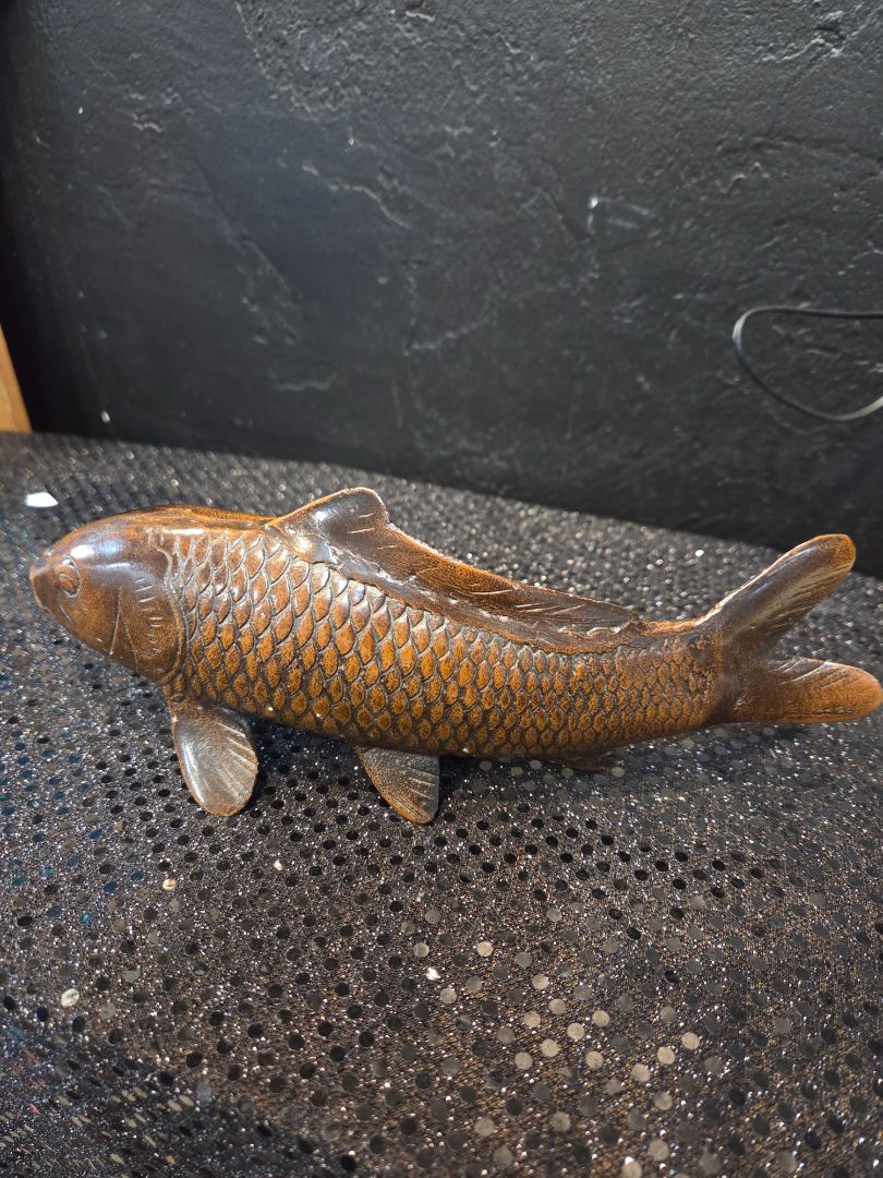 Okimono Koi Carp Bronze Japan 1960's
