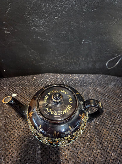 "For England and Democracy" teapot produced WW2