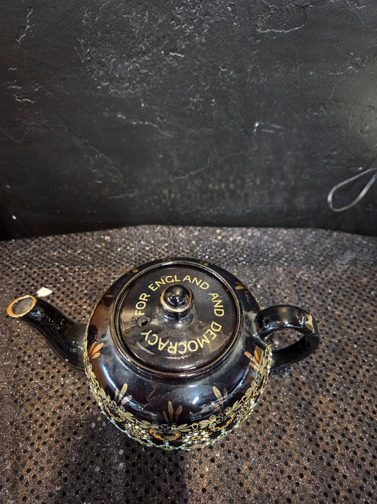 "For England and Democracy" teapot produced WW2