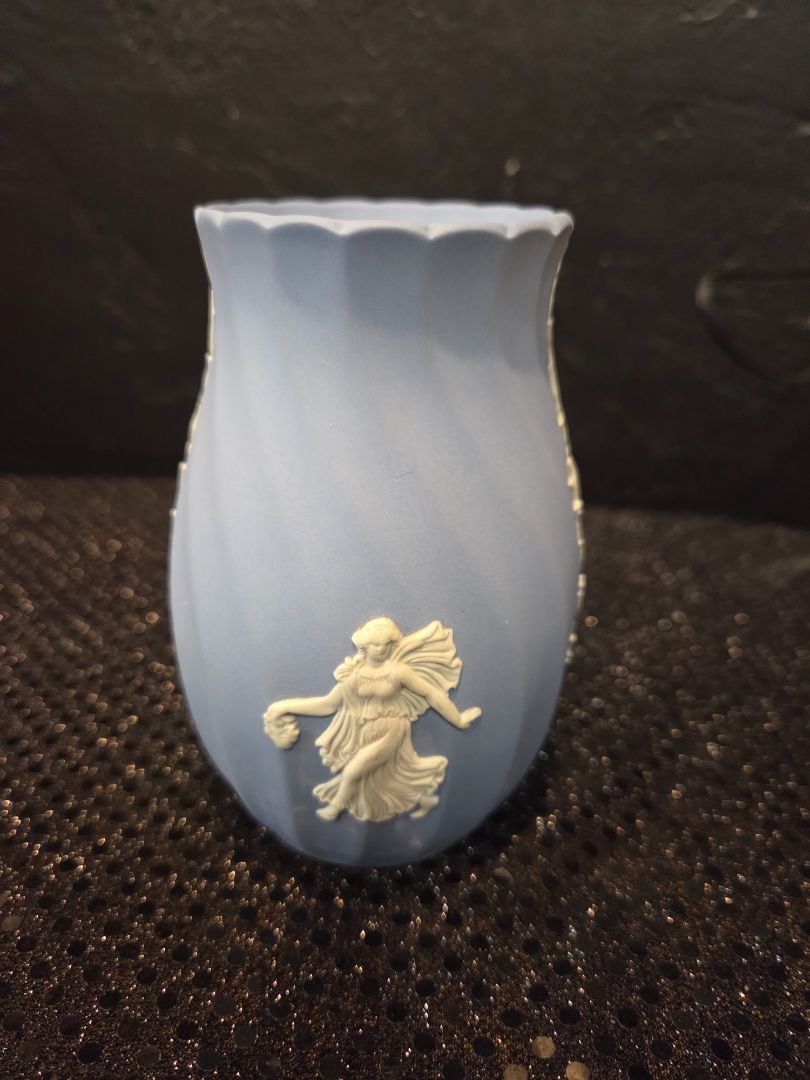 Vintage Wedgwood Jasperware Blue Vaulted vase