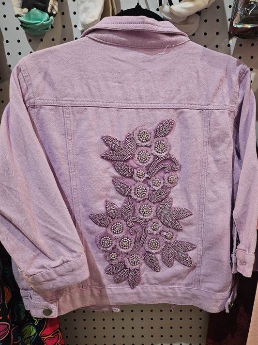 Pink  Jean Jacket, 2XL