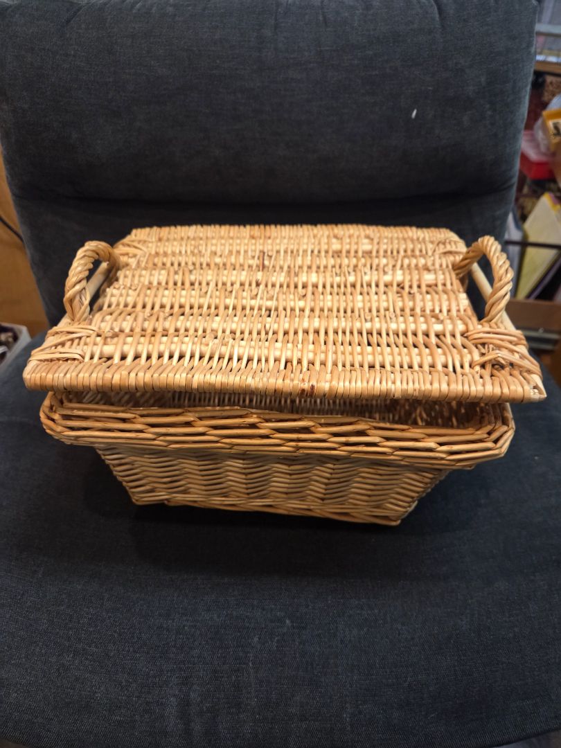 Vintage 2 handle and lid Basket
