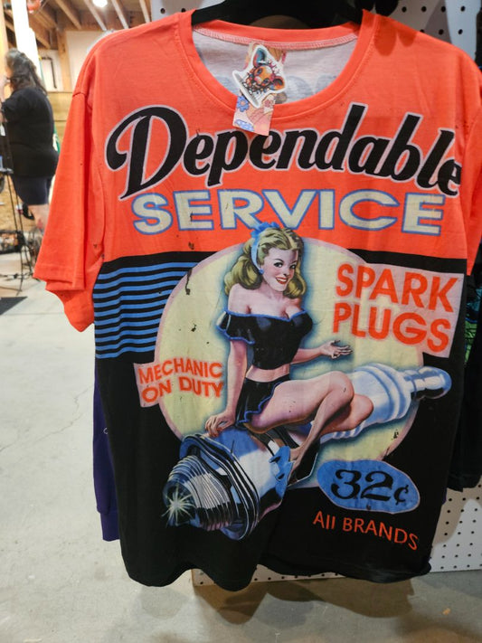 Orange Dependable Service T-Shirt, Large