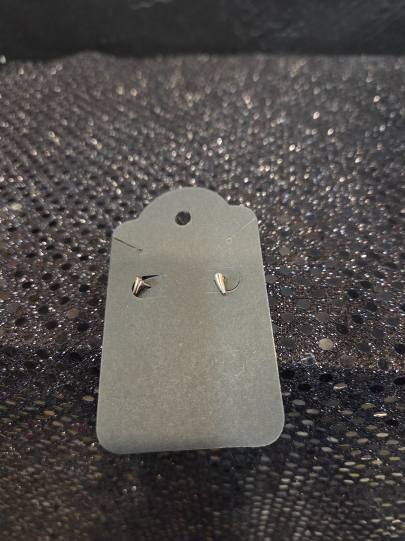 Gold Color Stud 1/4" Horn Earrings