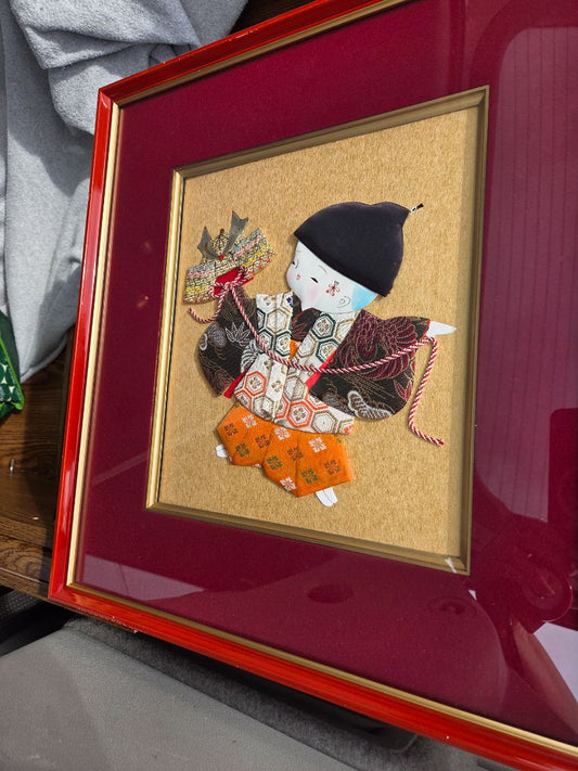 Set of Two Vintage Japanese 3d Padded Art