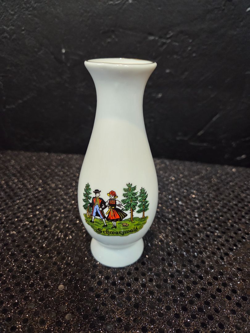 Vintage Porcelain Souvenir Bud Vase from Black Forest Germany