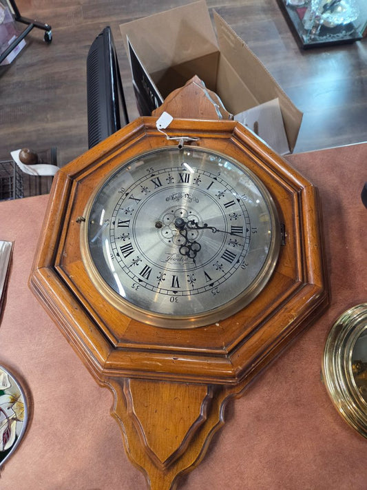 Vintage P.F. Bollenbach Eight Day Jeweled Wooden Glass Clock