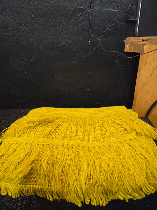 Mustard Colored Crochet Scarf
