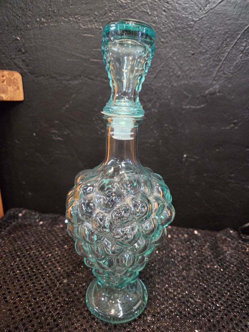 Vintage Blue/Green Glass Decanter