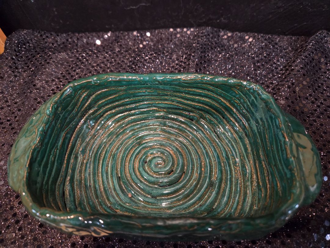 Hand Crafted Green Ceramic Dish