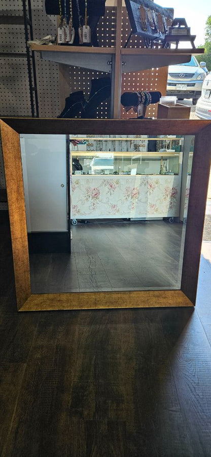 Gold Framed Mirror, 34in x 34 in
