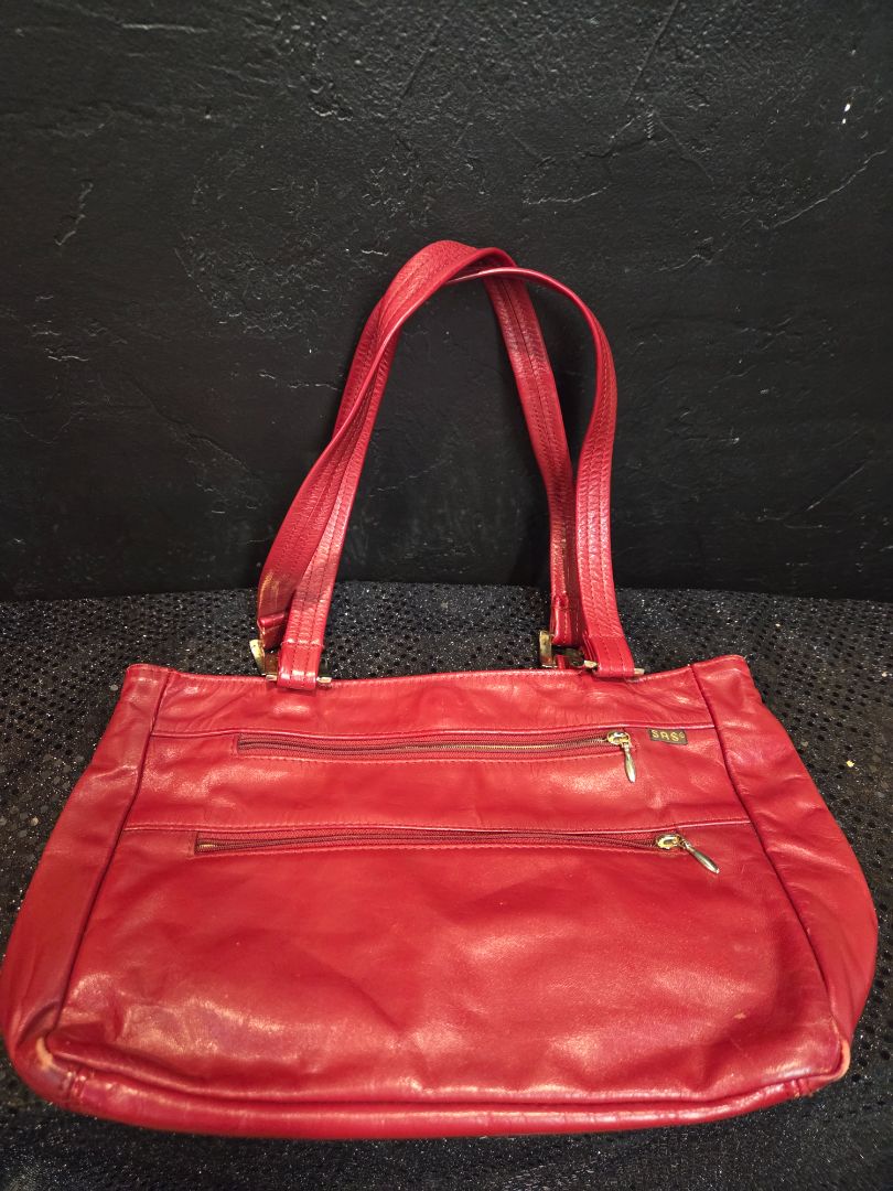 SAS Genuine Leather Handbag Red