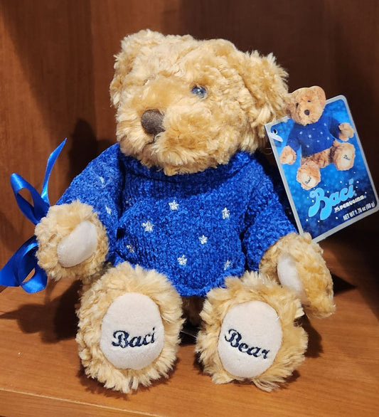 Blue sweater Perugina Nestle Baci Bear stuffed animal