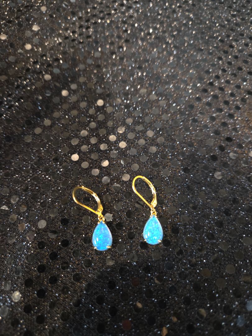 9k Gold Plated Opal Earrings