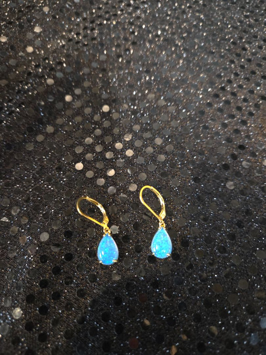 9k Gold Plated Opal Earrings