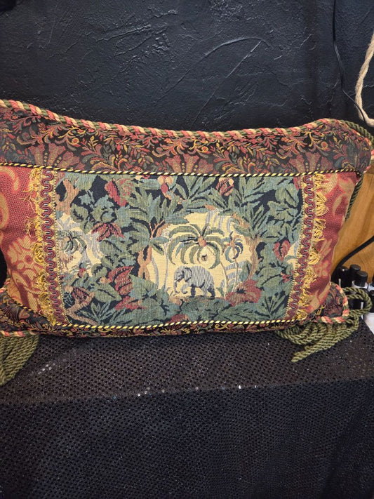 Tapestry Elephant Pillow