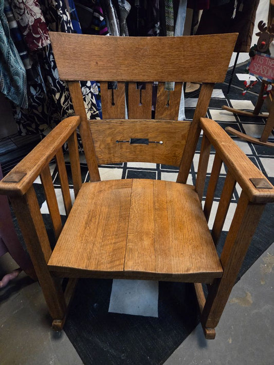 Mission Oak Cut out Rocker