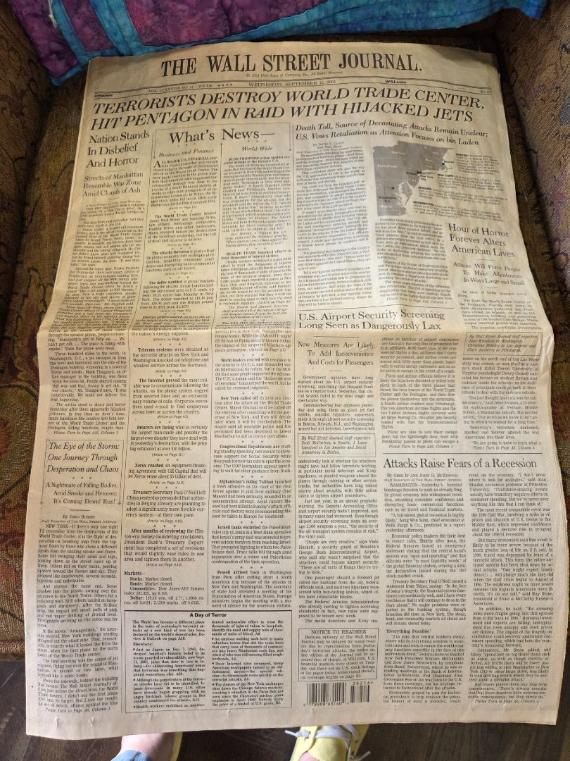 Wall Street Journal September 12, 2001