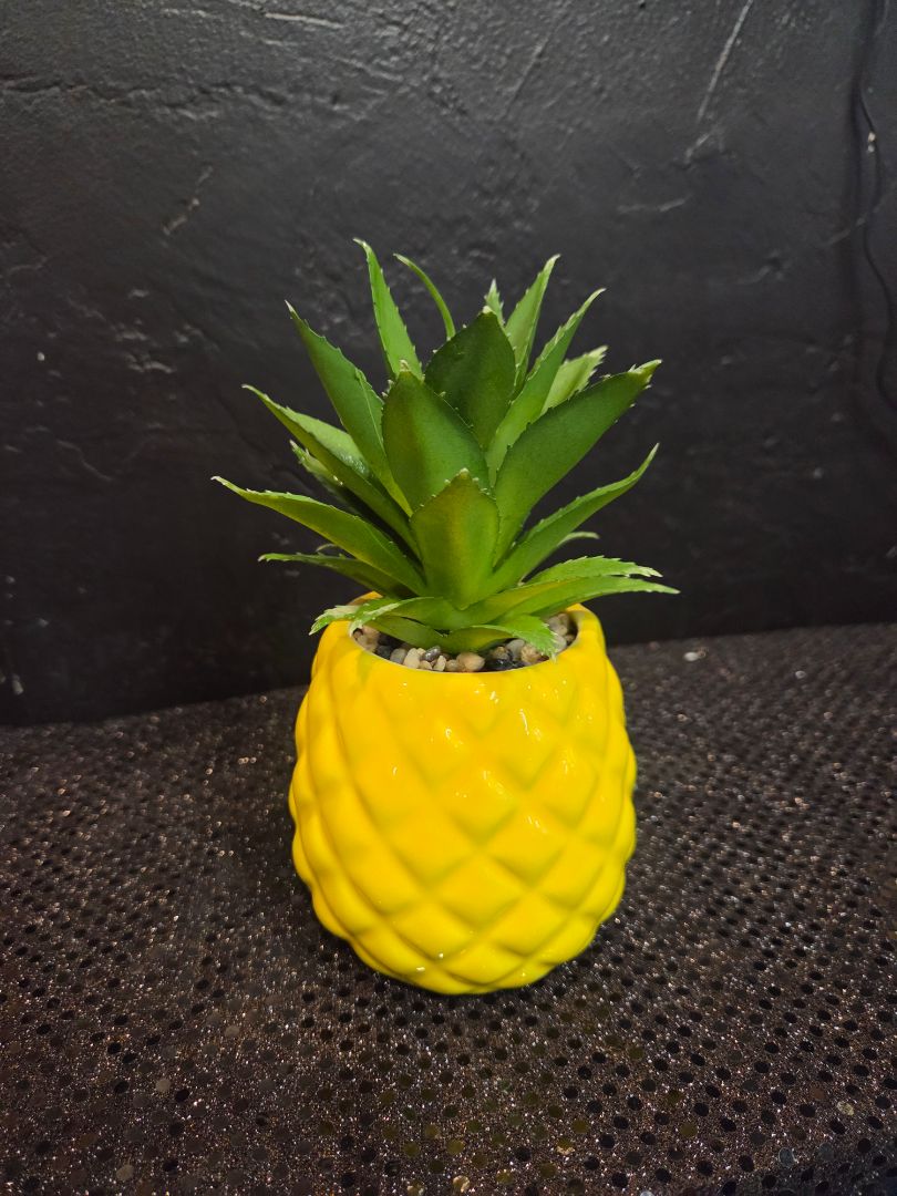 Ceramic Pineapple  Faux Succulent Potted Plant