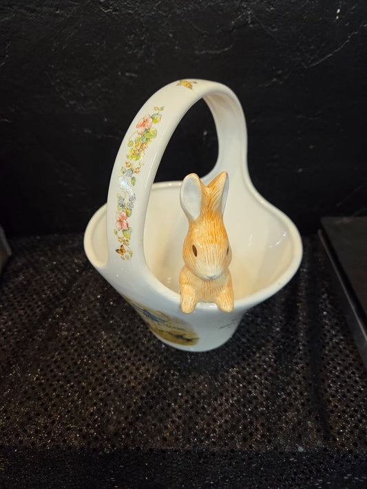 Vintage 1998 Teleflora Peter Rabbit In Basket Beatrix Potter
