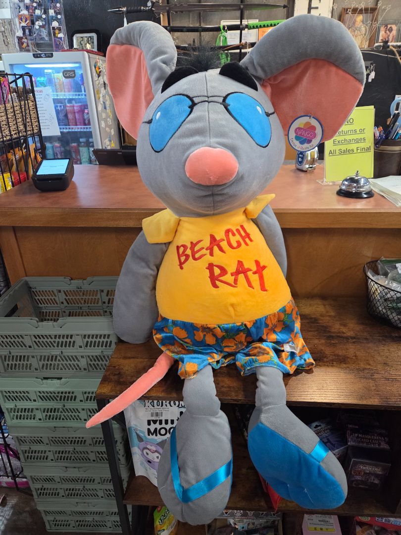 NWT NANCO Beach Rat 20" Gray Plush Flip Flops Sunglasses 2008 Stuffed Animal Toy