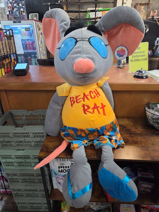 NWT NANCO Beach Rat 20" Gray Plush Flip Flops Sunglasses 2008 Stuffed Animal Toy